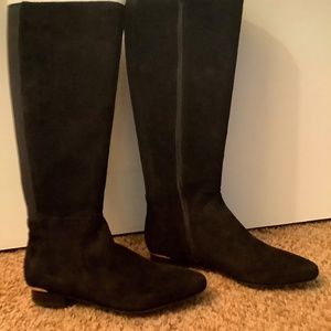 Black Suede Knee High Boots NWOT